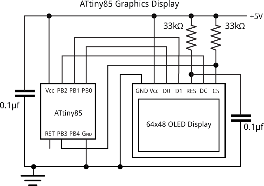 Technoblogy - ATtiny85 Graphics Display